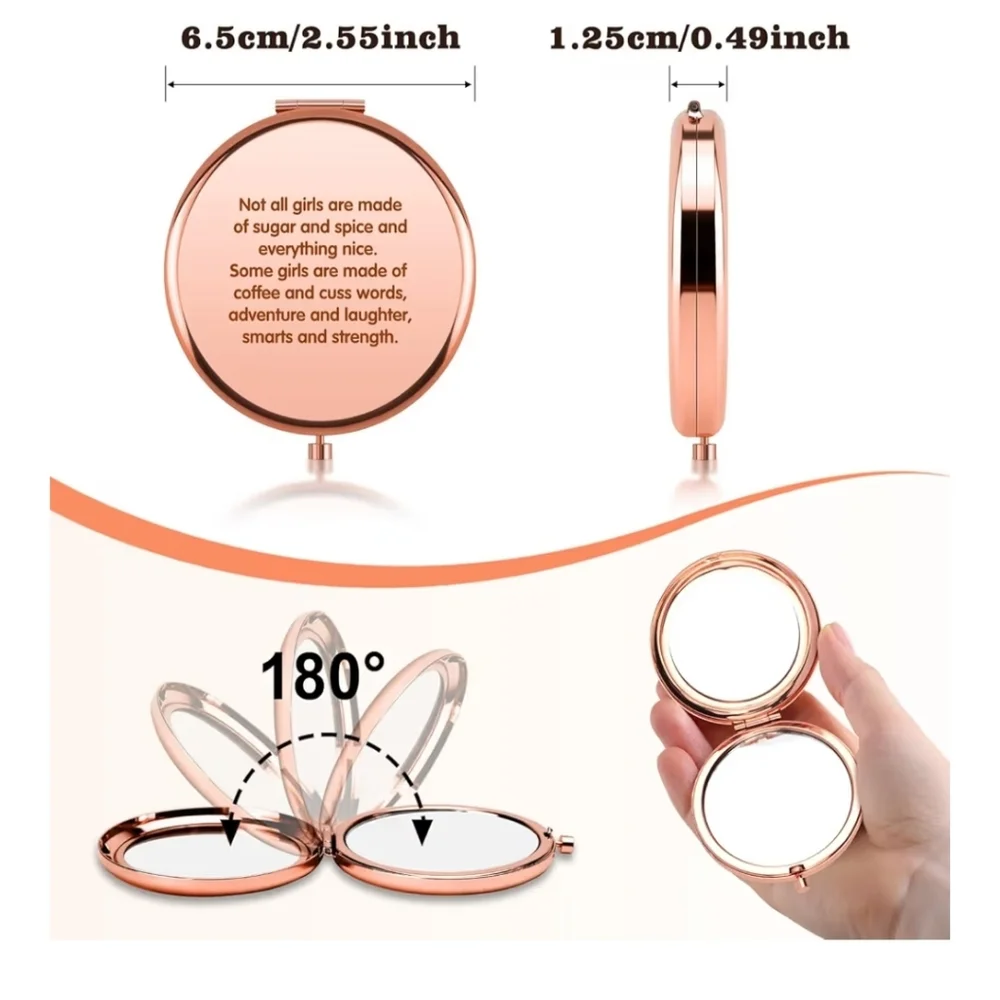 Rose Gold Funny Sarcastic Gift for Women Compact Mirrors